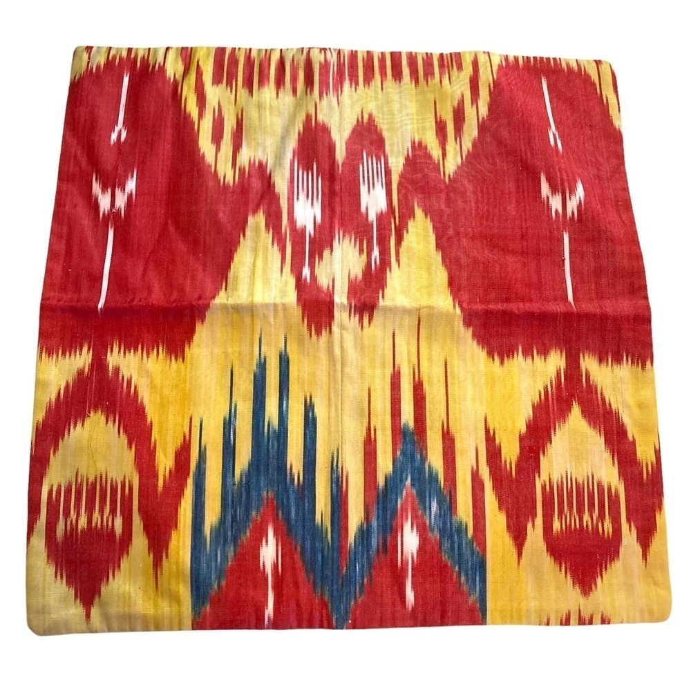 Authentic ikat silk turkish boho square accent decor throw pillow‎ cover zip - Picture 9 of 9